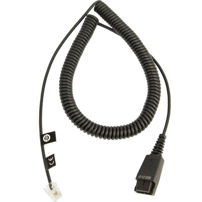 Jabra Jabra GN Aansluitkabel QD naar RJ10 - Krulsnoer 0,5 tot 2m (8800-01-01)