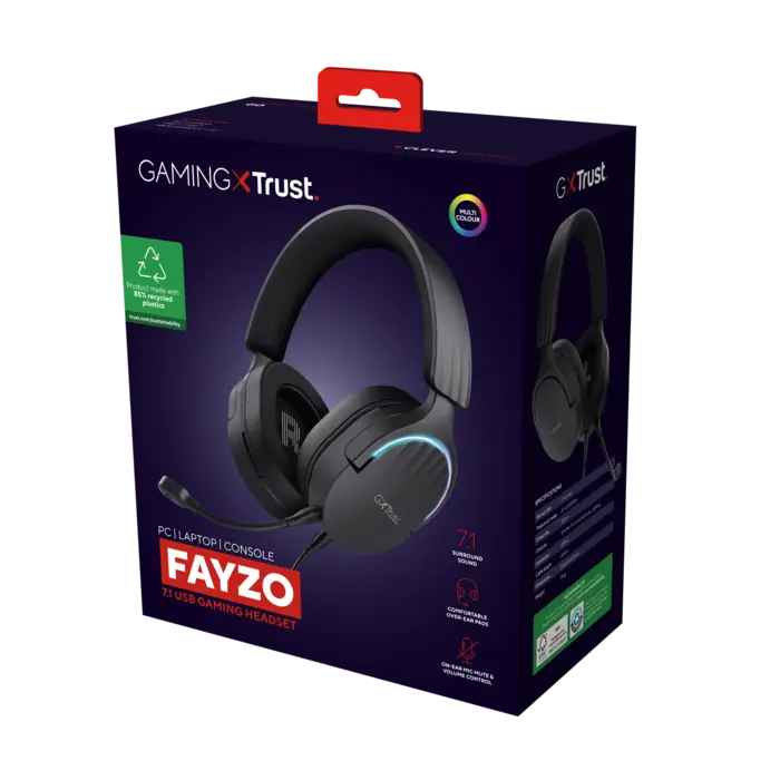 Trust Trust GXT 490 Fayzo Gaming Headset - Zwart - USB 7.1