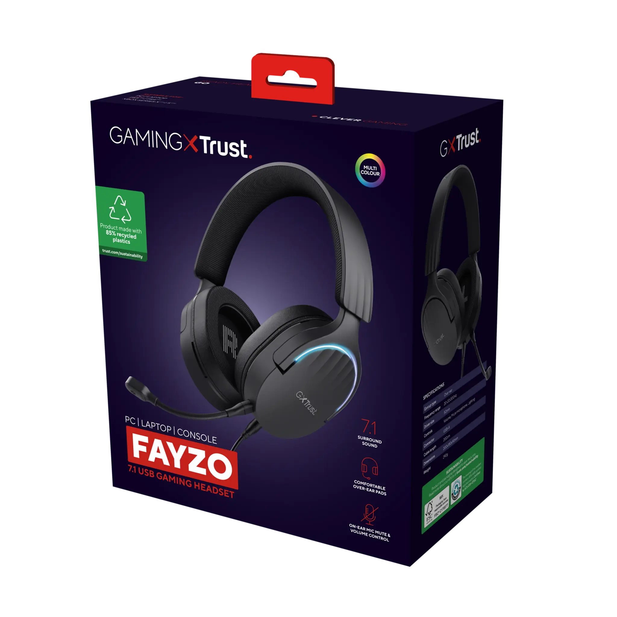 Trust Trust GXT 490 Fayzo Gaming Headset - Zwart - USB 7.1