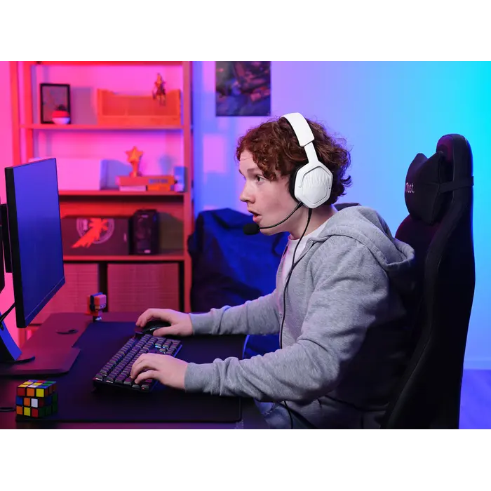 Trust Trust GXT492W Carus Bedrade Gaming Headset - Over-ear - Wit