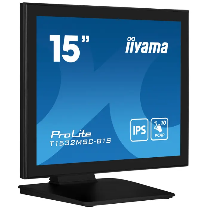 iiyama iiyama ProLite T1532MSC-B1S 15 inch Touchscreen Monitor (PCAP, IP54, Zwart)