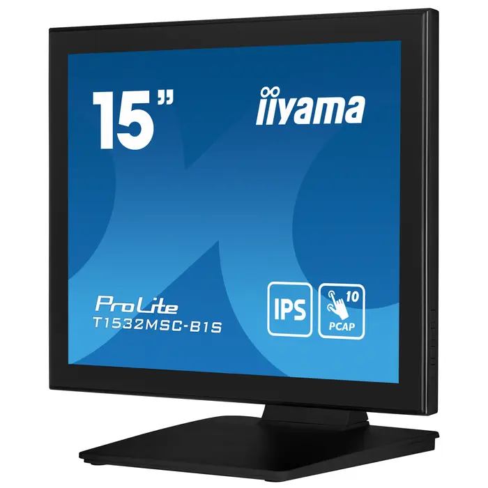 iiyama iiyama ProLite T1532MSC-B1S 15 inch Touchscreen Monitor (PCAP, IP54, Zwart)