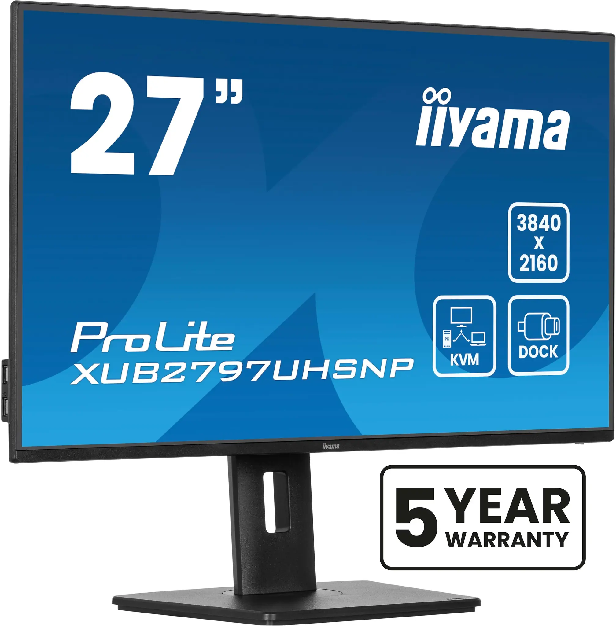 iiyama iiyama ProLite XUB2797UHSNP-B1 27" 4K IPS Monitor met USB-C Docking & KVM