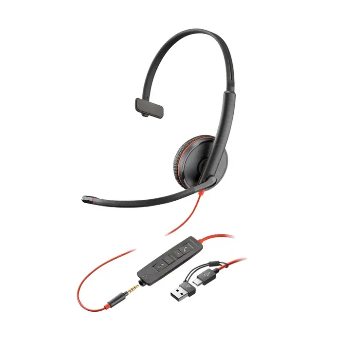 Poly Poly Blackwire 3215 Mono Headset (USB-C / USB-A / 3,5mm)