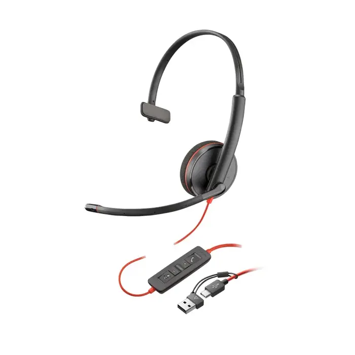 Poly Poly Blackwire 3215 Mono Headset (USB-C / USB-A / 3,5mm)
