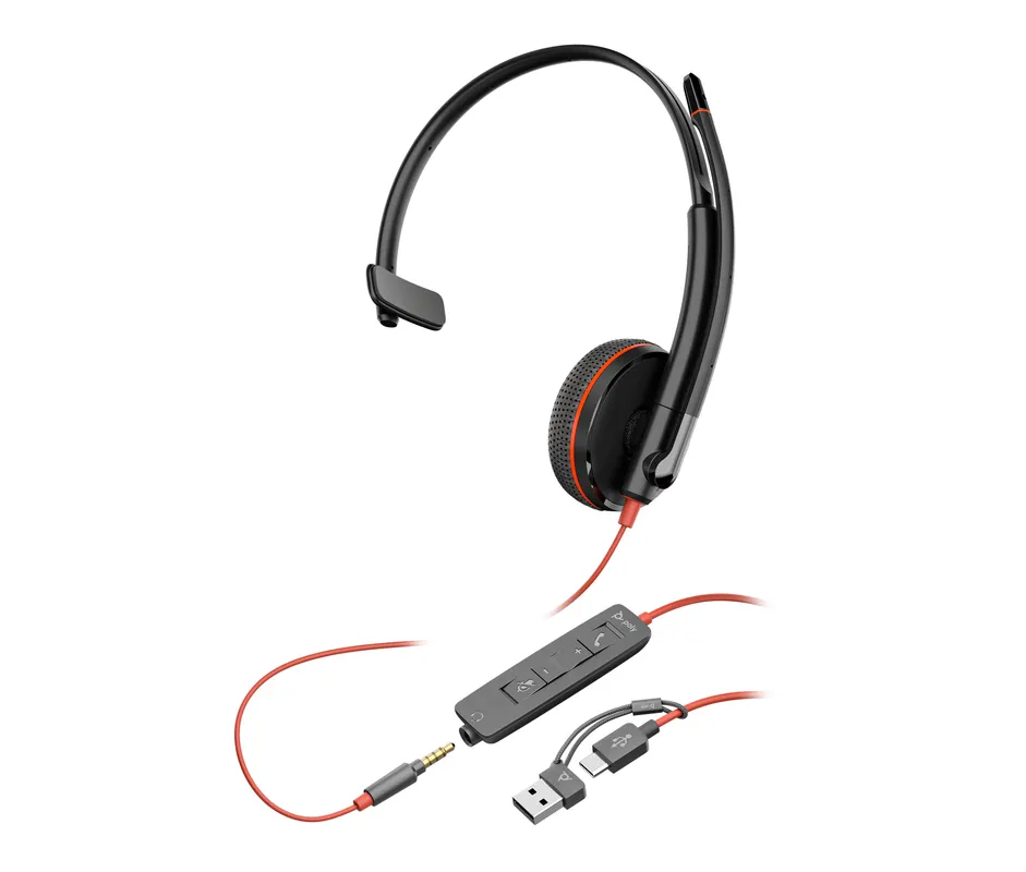 Poly Poly Blackwire 3215 Mono Headset (USB-C / USB-A / 3,5mm)