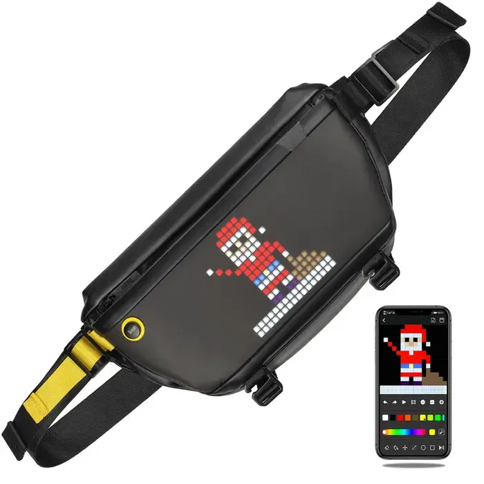 Divoom Divoom Pixoo Sling Bag Heuptas met Aanpasbaar LED Pixeldisplay Zwart