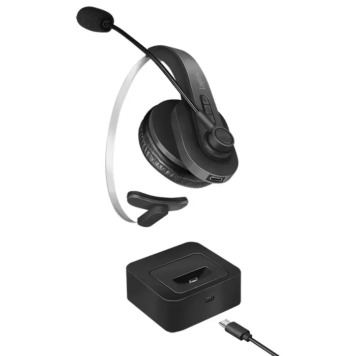 Logilink LogiLink BT0059 Enkeloors Bluetooth Headset met Oplaadstation