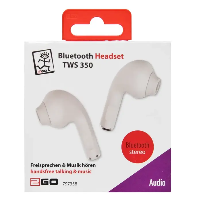 2GO 2GO TWS 350 Bluetooth Headset - Wit