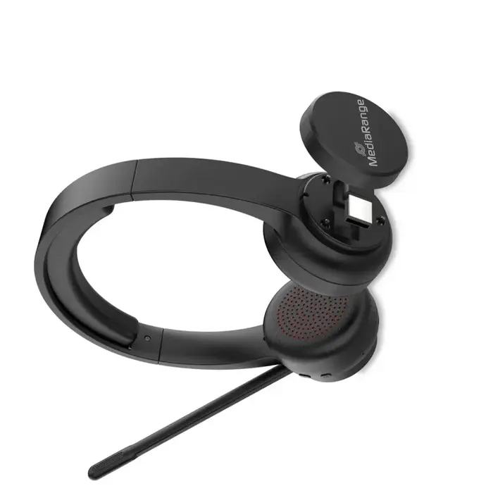MediaRange MediaRange Bluetooth ENC Stereo Headset met 400mAh Accu - Zwart