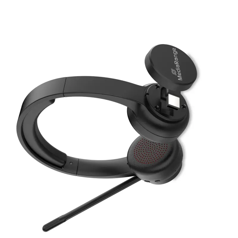 MediaRange MediaRange Bluetooth ENC Stereo Headset met 400mAh Accu - Zwart, foto 2 van 3