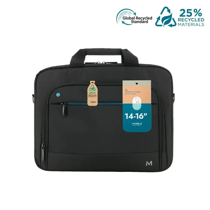 Mobilis Mobilis TheOne Toploading Laptoptas 14-16 inch Zwart/Blauw