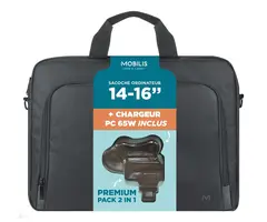 Mobilis Mobilis TheOne Briefcase Toploading 14-16" Laptoptas met 65W Laptoplader