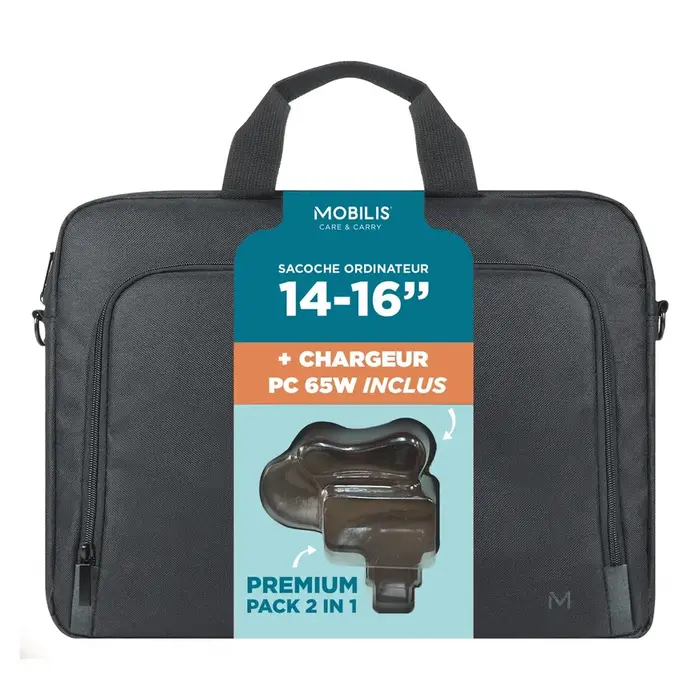 Mobilis Mobilis TheOne Briefcase Toploading 14-16" Laptoptas met 65W Laptoplader