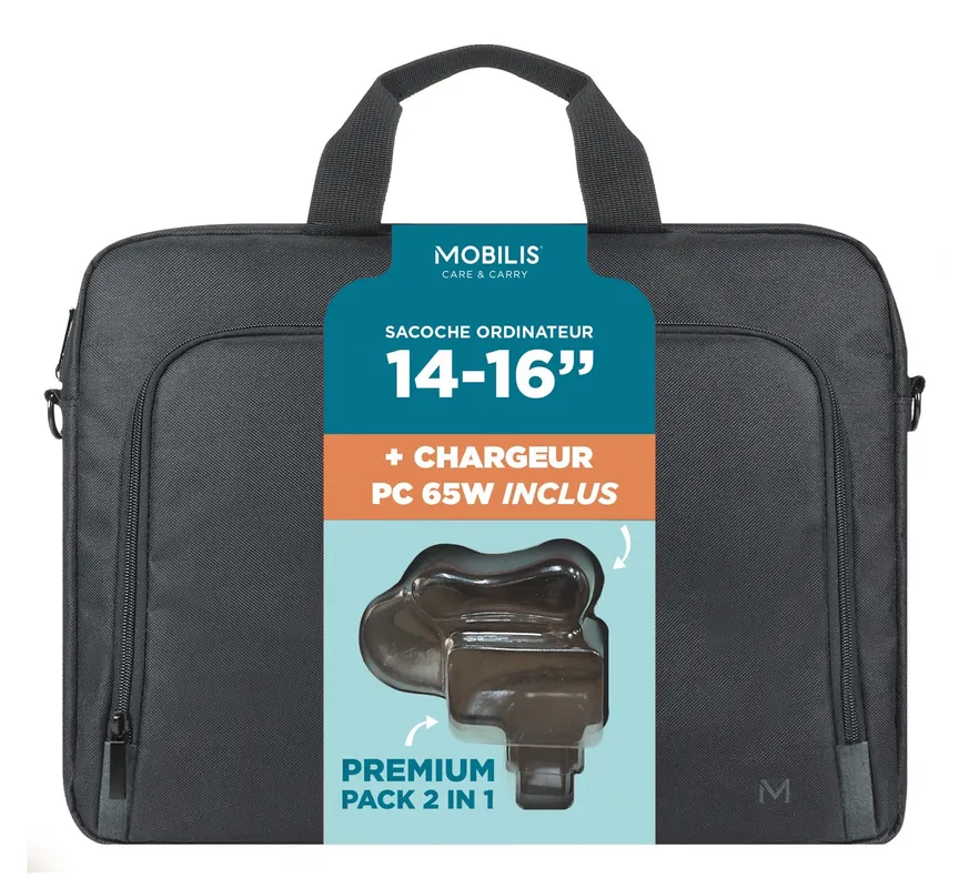 Mobilis Mobilis TheOne Briefcase Toploading 14-16" Laptoptas met 65W Laptoplader