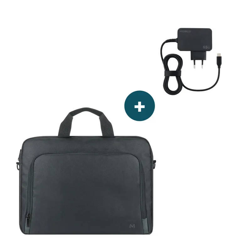 Mobilis Mobilis TheOne Briefcase Toploading 14-16" Laptoptas met 65W Laptoplader, foto 2 van 3