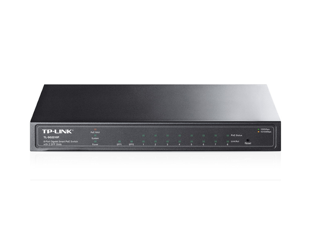 Omada TP-Link Omada SG2210P 8-Poorts Gigabit Smart PoE+ Switch met 2 SFP