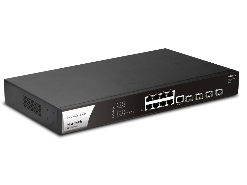Draytek Draytek VigorSwitch PQ2121x 12-Poorts Layer 2+ Managed Switch