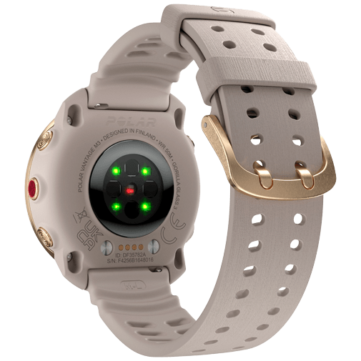 Polar Polar Vantage M3 Sporthorloge Goud met Beige Siliconenband