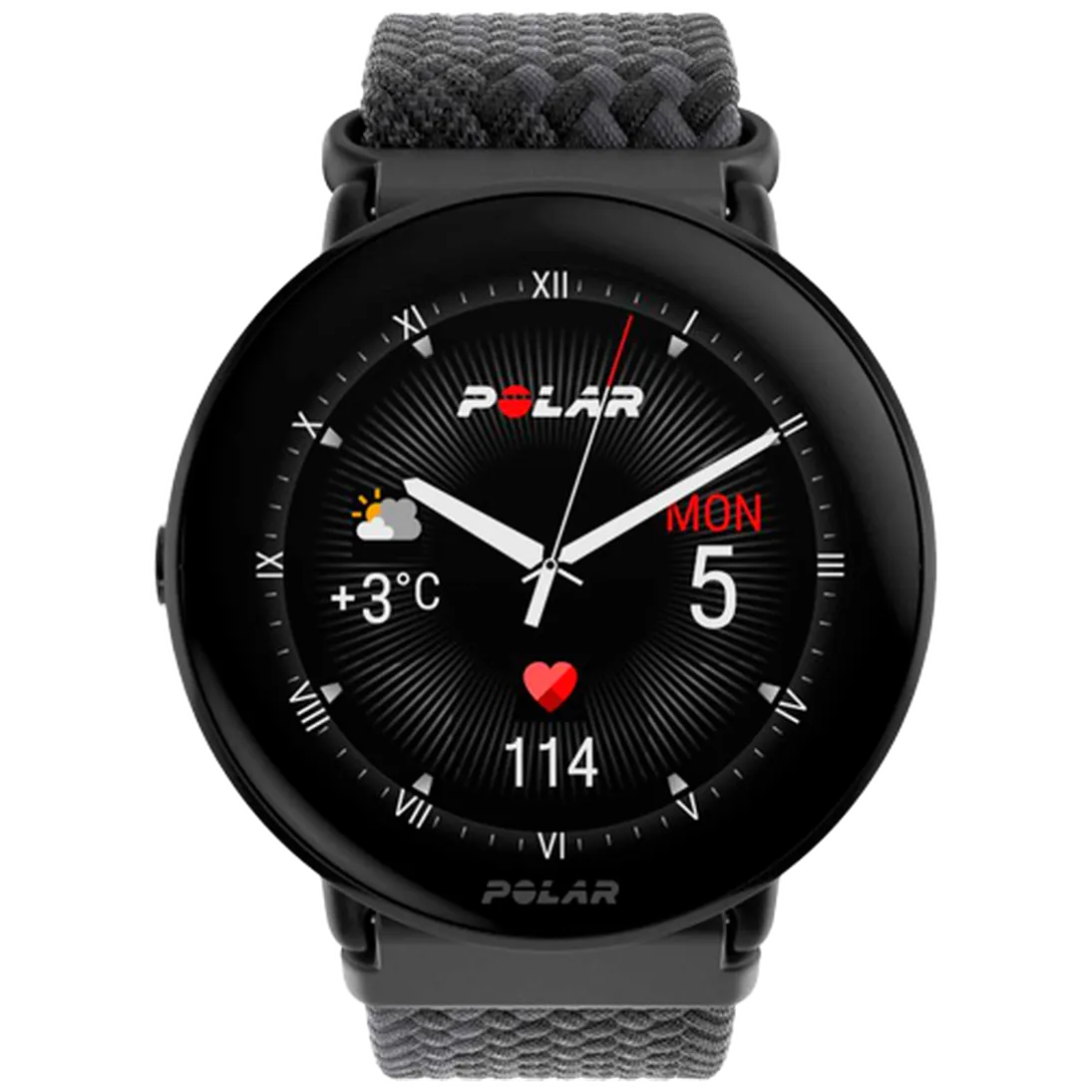 Polar Polar Ignite 3 Fitnesshorloge - Zwart met Gevlochten Band (S-L)