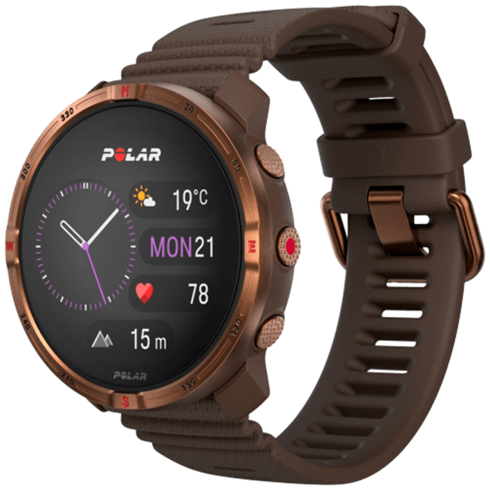 Polar Polar Grit X2 Sporthorloge Bruin - Siliconen Band S/L