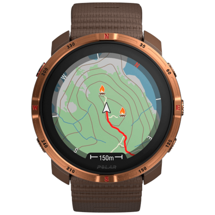 Polar Polar Grit X2 Sporthorloge Bruin - Siliconen Band S/L