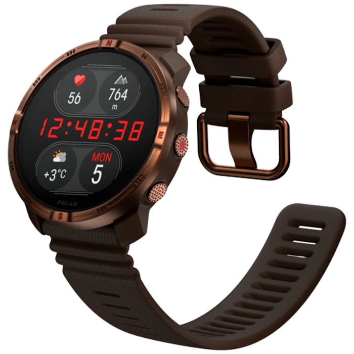 Polar Polar Grit X2 Sporthorloge Bruin - Siliconen Band S/L