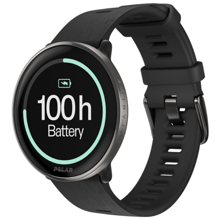 Polar Polar Ignite 3 Titanium Sporthorloge - Zwarte Siliconenband (S-L)