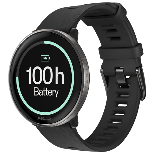 Polar Polar Ignite 3 Titanium Sporthorloge - Zwarte Siliconenband (S-L)