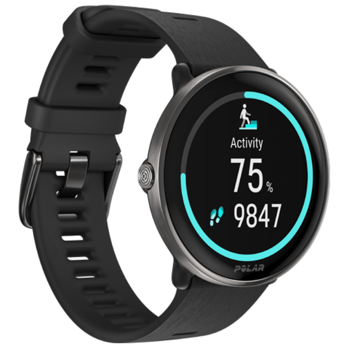 Polar Polar Ignite 3 Titanium Sporthorloge - Zwarte Siliconenband (S-L)