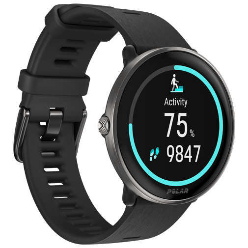 Polar Polar Ignite 3 Titanium Sporthorloge - Zwarte Siliconenband (S-L)