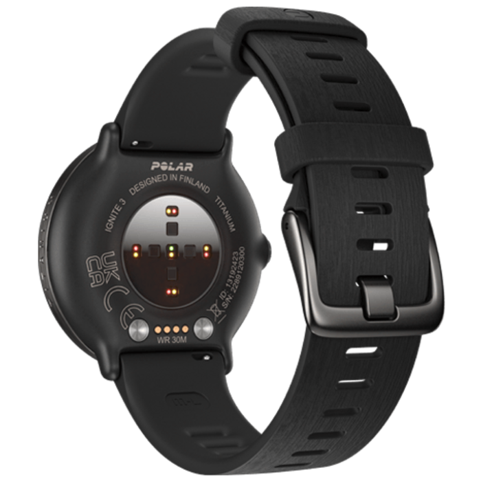 Polar Polar Ignite 3 Titanium Sporthorloge - Zwarte Siliconenband (S-L)