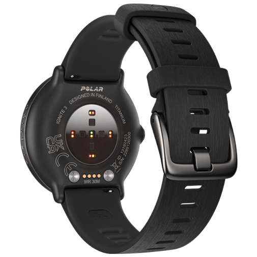 Polar Polar Ignite 3 Titanium Sporthorloge - Zwarte Siliconenband (S-L)