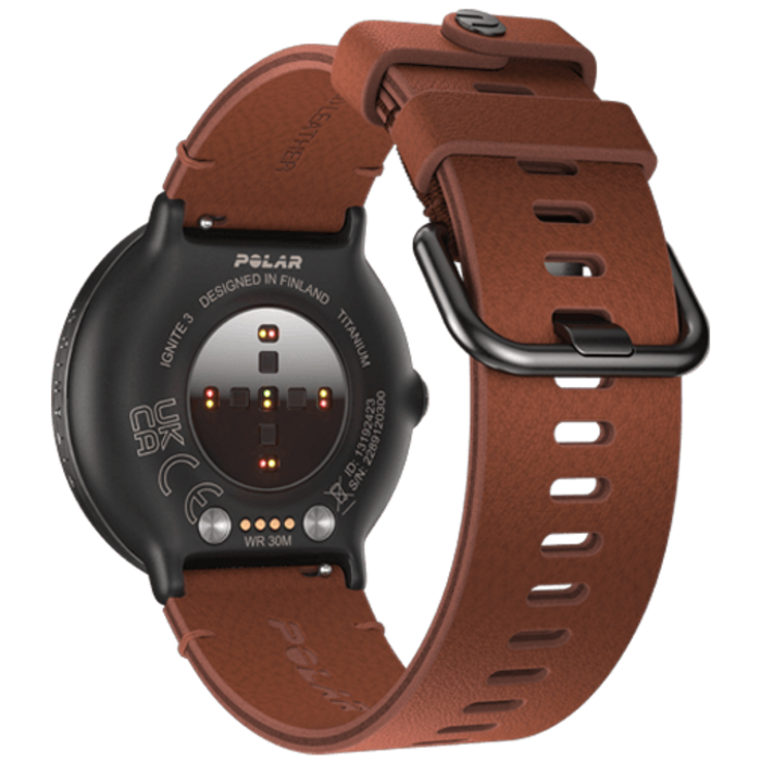 Polar Polar Ignite 3 Titanium Smartwatch - Bruin Leer M-L