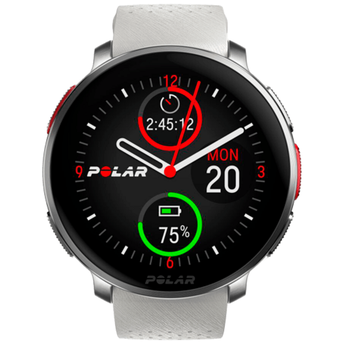 Polar Polar Vantage V3 Sporthorloge - Zilver met Witte Siliconenband