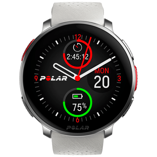 Polar Polar Vantage V3 Sporthorloge - Zilver met Witte Siliconenband