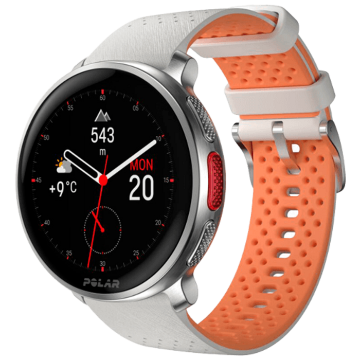 Polar Polar Vantage V3 Sporthorloge - Zilver met Witte Siliconenband