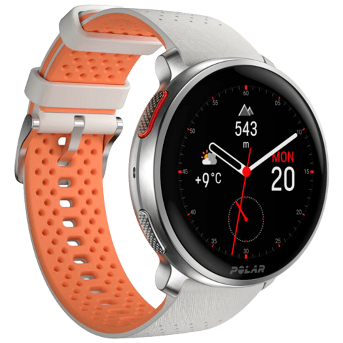 Polar Polar Vantage V3 Sporthorloge - Zilver met Witte Siliconenband