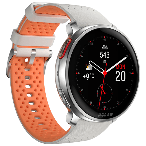 Polar Polar Vantage V3 Sporthorloge - Zilver met Witte Siliconenband