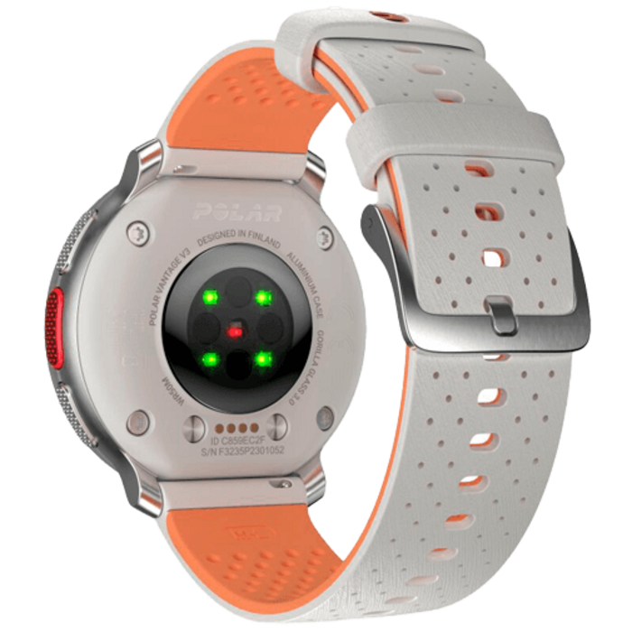 Polar Polar Vantage V3 Sporthorloge - Zilver met Witte Siliconenband