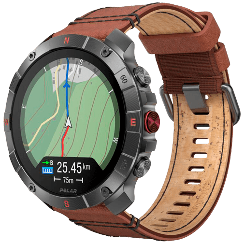 Polar Polar Grit X2 Pro Titan Outdoor Smartwatch Zwart M/L (Leer & Siliconen Band)