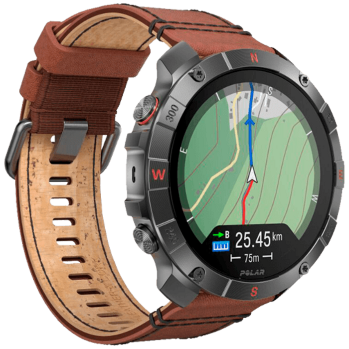 Polar Polar Grit X2 Pro Titan Outdoor Smartwatch Zwart M/L (Leer & Siliconen Band)