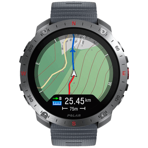 Polar Polar Grit X2 Pro Smartwatch Zilver S-L - Grijze Band