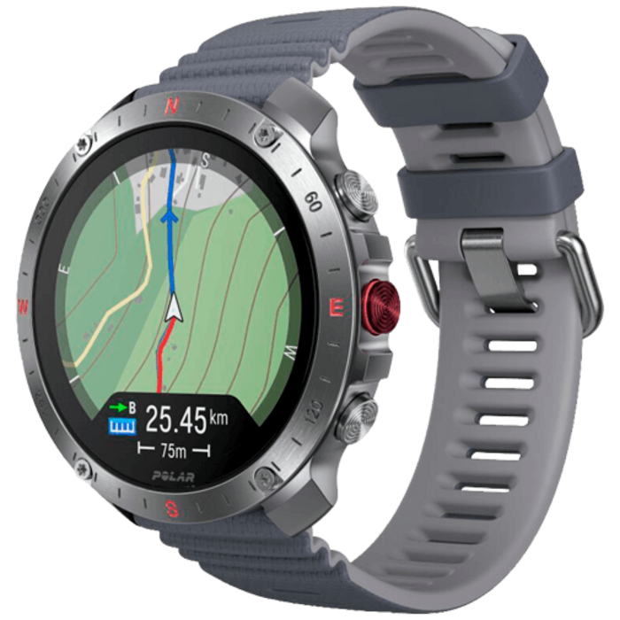 Polar Polar Grit X2 Pro Smartwatch Zilver S-L - Grijze Band
