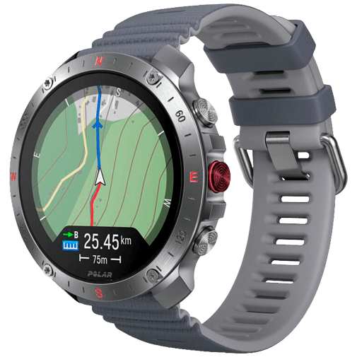 Polar Polar Grit X2 Pro Smartwatch Zilver S-L - Grijze Band