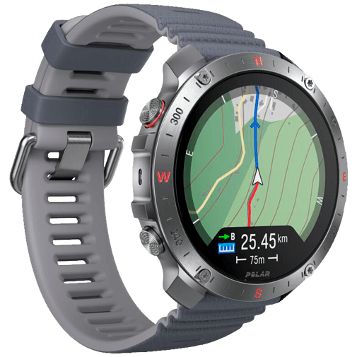 Polar Polar Grit X2 Pro Smartwatch Zilver S-L - Grijze Band