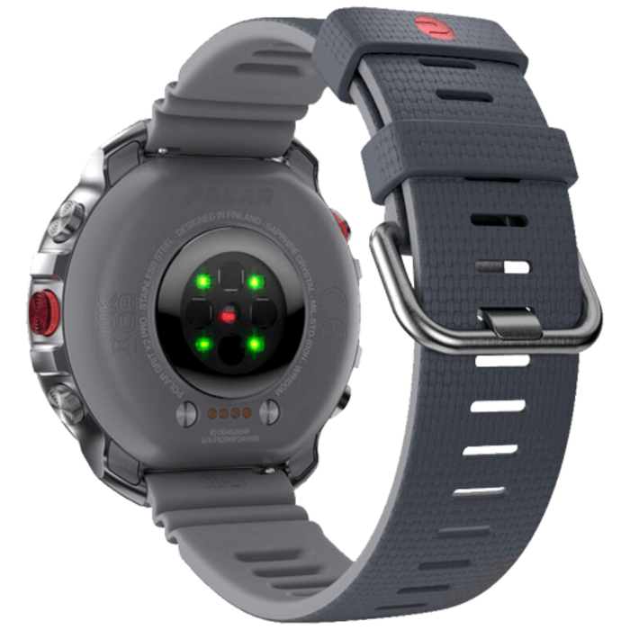 Polar Polar Grit X2 Pro Smartwatch Zilver S-L - Grijze Band