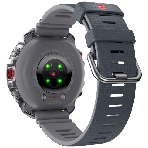 Polar Polar Grit X2 Pro Smartwatch Zilver S-L - Grijze Band