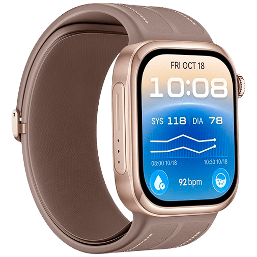 Huawei Huawei Watch D3 Smartwatch - Goud met Bruine Band