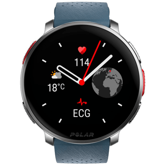 Polar Polar Vantage V3 Sporthorloge Zilver met Blauwe Siliconenband